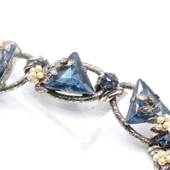 Henkel & Grosse for Christian Dior High End Designer Blue Triangular Bracelet - Picture 7 of 11